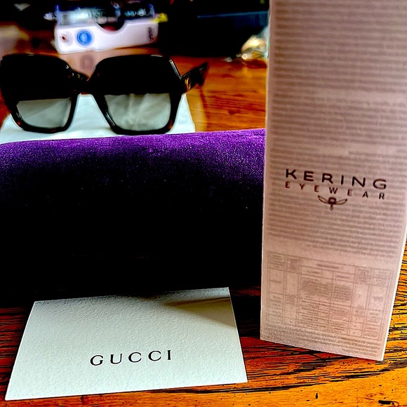 ❌❌REDUCED NWTGUCCITortoiseSquareSunglassesLOGO&BEE🐝Case&Cloth&COA.In Trend❤️ - Picture 4 of 11